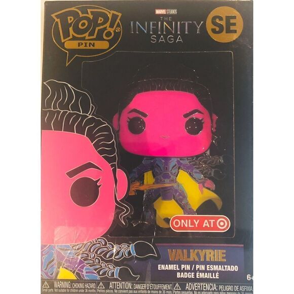 Funko Pop Pin Marvel VALKYRIE (Blacklight) Infinity Saga - Picture 1 of 2